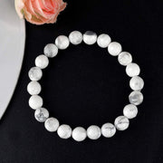 Howlite Diamond Cut Bracelet - 8mm Beads for Reiki Healing - BrahmatellsStore