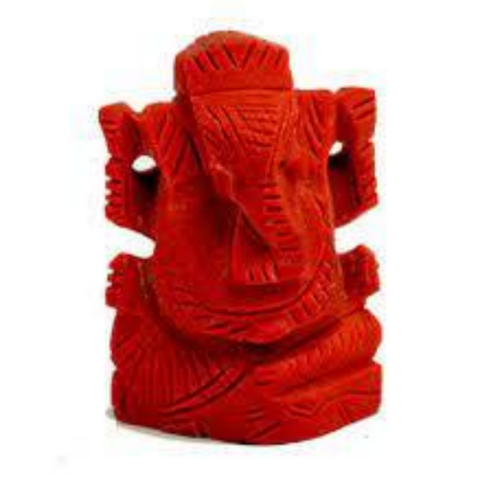 Red Coral Ganesha Idol for Prosperity & Protection | Brahmatells