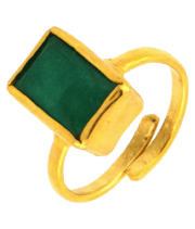 Intense Dark-Green Emerald Rectangle Ring - Panna | Brahmatells Astro Collection - BrahmatellsStore