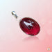 Jam Red Ruby Manak Oval Pendant in Silver - Sun's Brilliance | Brahmatells - BrahmatellsStore