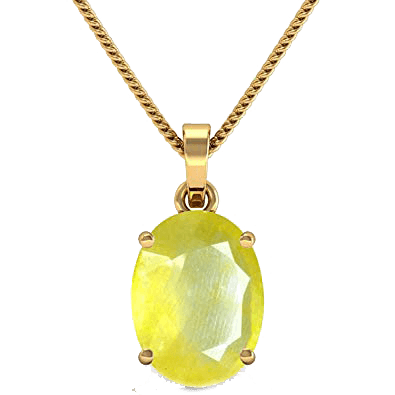 Jupiter's Blessing: Oval Yellow Sapphire Pendant | Brahmatells - BrahmatellsStore