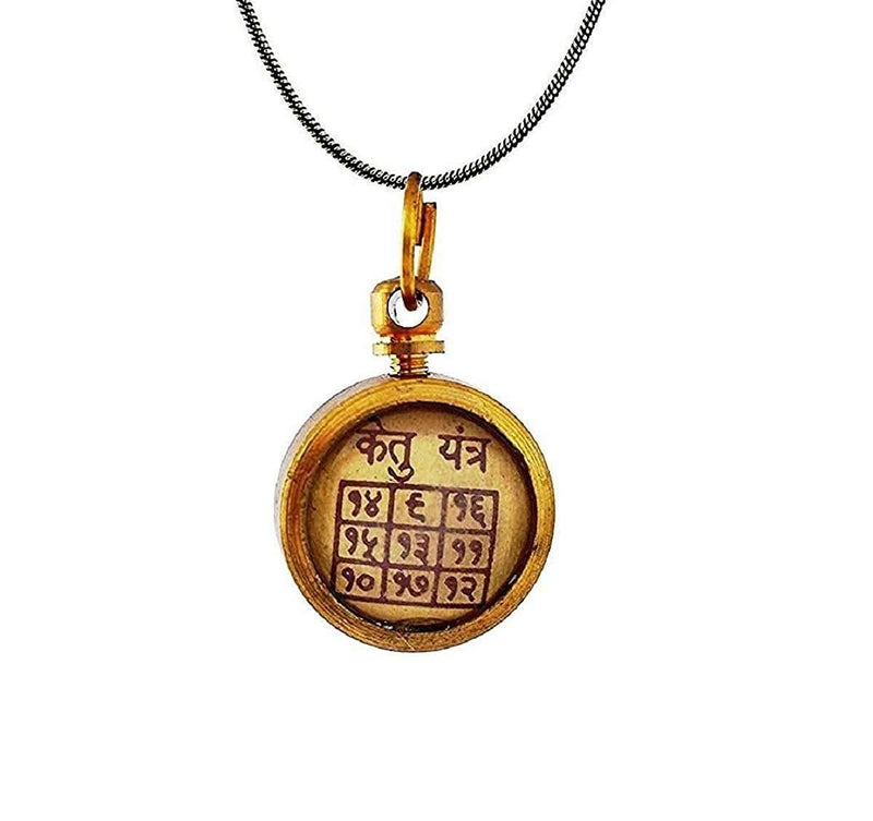 Ketu Rashi Locket, Round Shape, Brass and Glass Made Locket - BrahmatellsStore