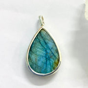 Labradorite pendant,Stunning Deep blue labradorite pendant,crystal pendant,teardrop pendan - BrahmatellsStore