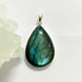 Labradorite pendant,Stunning Deep blue labradorite pendant,crystal pendant,teardrop pendan - BrahmatellsStore