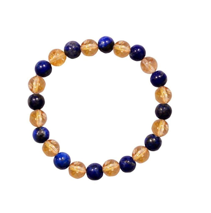 Lapis Lazuli & Citrine Bead Bracelet - Intuition & Empowerment | Brahmatells - BrahmatellsStore