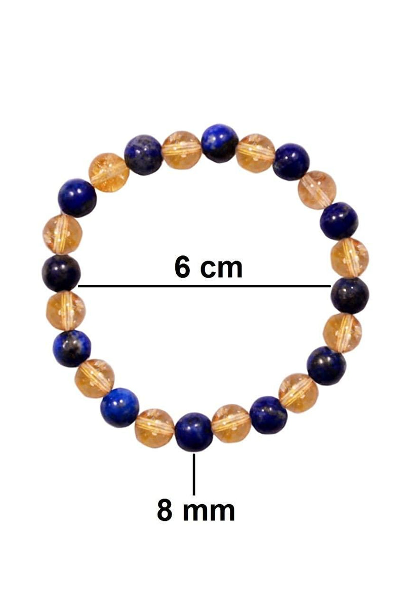 Lapis Lazuli & Citrine Bead Bracelet - Intuition & Empowerment | Brahmatells - BrahmatellsStore