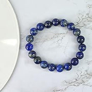 Lapis Lazuli Diamond Cut Bracelet - 8mm Beads for Reiki Healing - BrahmatellsStore