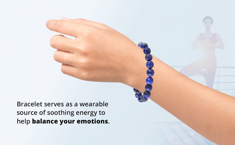 Lapis Lazuli Diamond Cut Bracelet - 8mm Beads for Reiki Healing - BrahmatellsStore
