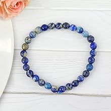 Lapis Lazuli Diamond Cut Bracelet - 8mm Beads for Reiki Healing - BrahmatellsStore
