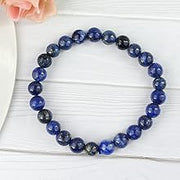 Lapis Lazuli Diamond Cut Bracelet - 8mm Beads for Reiki Healing - BrahmatellsStore