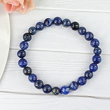 Lapis Lazuli Diamond Cut Bracelet - 8mm Beads for Reiki Healing - BrahmatellsStore