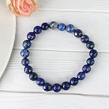 Lapis Lazuli Diamond Cut Bracelet - 8mm Beads for Reiki Healing - BrahmatellsStore