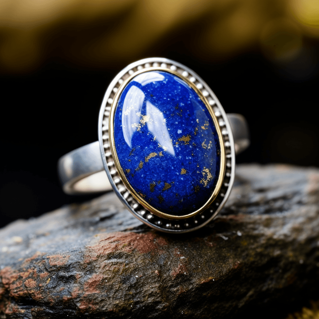 Handmade Lapis Lazuli Ring, Lajward Gemstone Ring - Shraddha Shree Gems