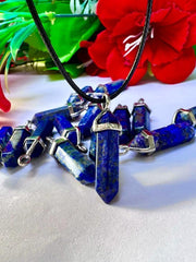 Lapis Lazuli Stone Healing Double Terminated Point Pendant - BrahmatellsStore