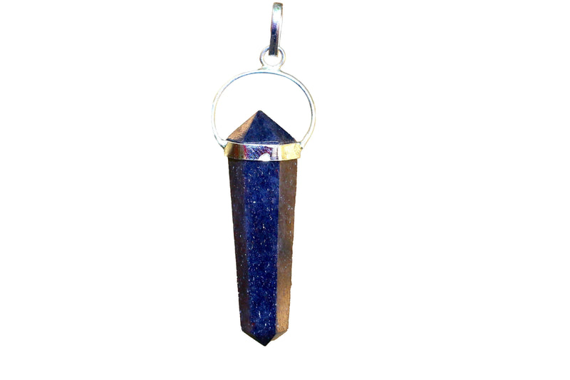 Lapiz Lazuli Double Side Pendant Dark Blue - BrahmatellsStore