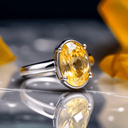Lemon-Yellow Sapphire Ring - Jupiter's Harmony | Brahmatells - BrahmatellsStore