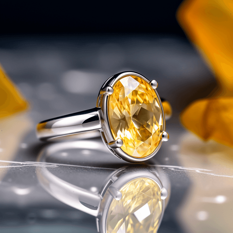 Lemon-Yellow Sapphire Ring - Jupiter's Harmony | Brahmatells - BrahmatellsStore