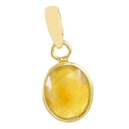 Light Yellow Sapphire Pendant - Jupiter's Gentle Glow | Brahmatells - BrahmatellsStore