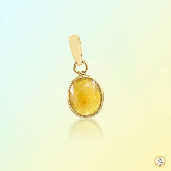 Light Yellow Sapphire Pendant - Jupiter's Gentle Glow | Brahmatells - BrahmatellsStore