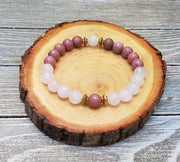 Love and Heart Chakra Healing Bracelet - Rhodonite & Rose Quartz | Brahmatells - BrahmatellsStore
