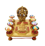 Mahalakshmi Yantra Chowki (Brass Chowki) | Ashtalaxmi Yantra Brass Chowki for Money - BrahmatellsStore