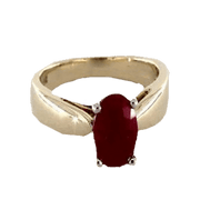 Maroon-Red Ruby Manak Oval Ring - Sun's Radiance | Brahmatells - BrahmatellsStore