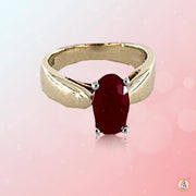 Maroon-Red Ruby Manak Oval Ring - Sun's Radiance | Brahmatells - BrahmatellsStore