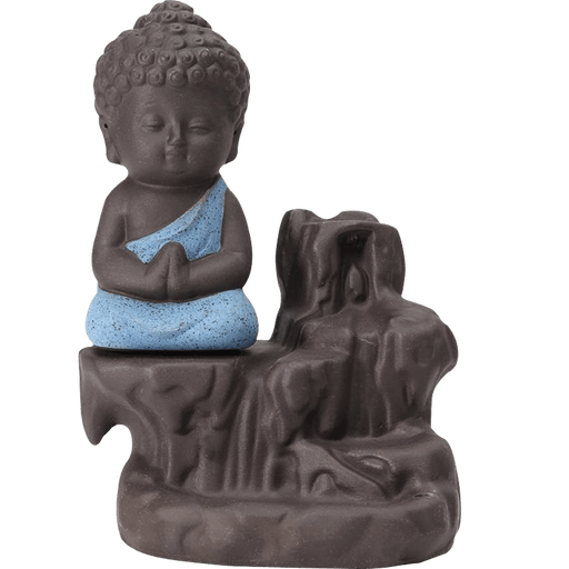 Meditating Little baby Monk Buddha Smoke Backflow (Polyresin, Multicolor) - BrahmatellsStore