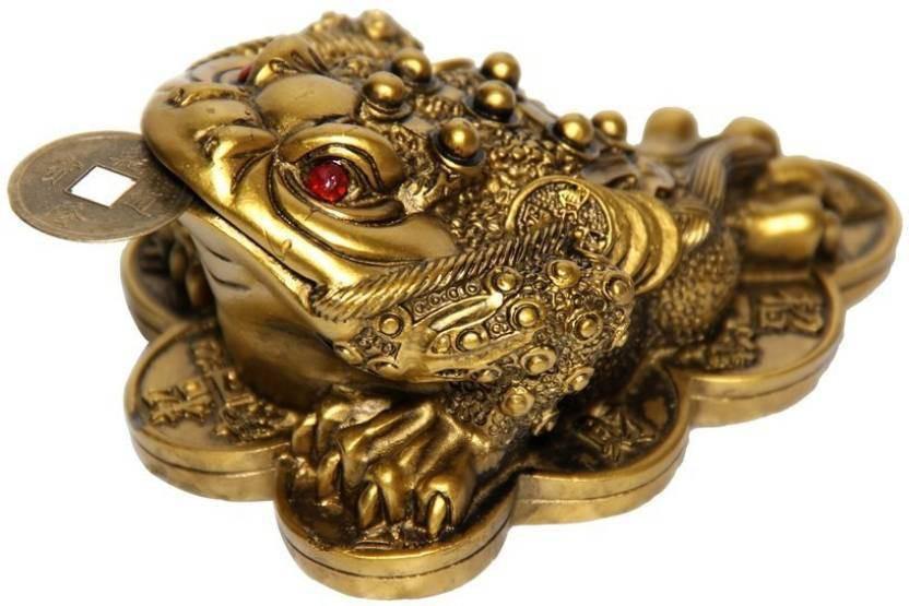 Money Frog With Coin - Brass Color - BrahmatellsStore