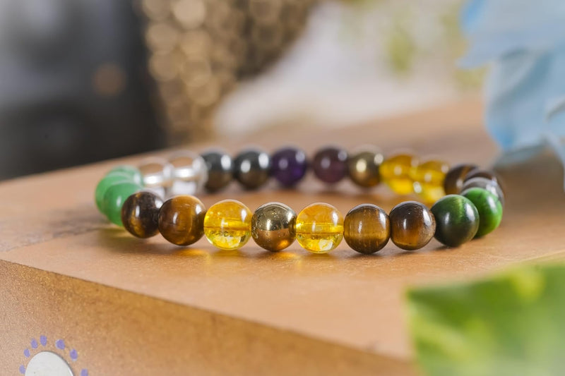 Money Magnet Bracelet | Pyrite, Citrine, Aventurine, Amethyst - BrahmatellsStore