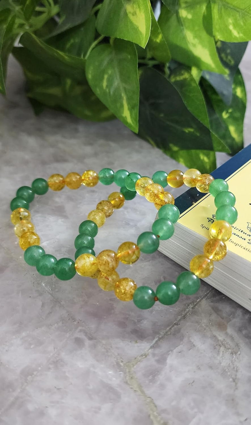 Money Magnet Citrine & Green Aventurine Bracelet | Wealth & Success - BrahmatellsStore