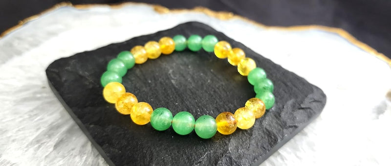 Money Magnet Citrine & Green Aventurine Bracelet | Wealth & Success - BrahmatellsStore