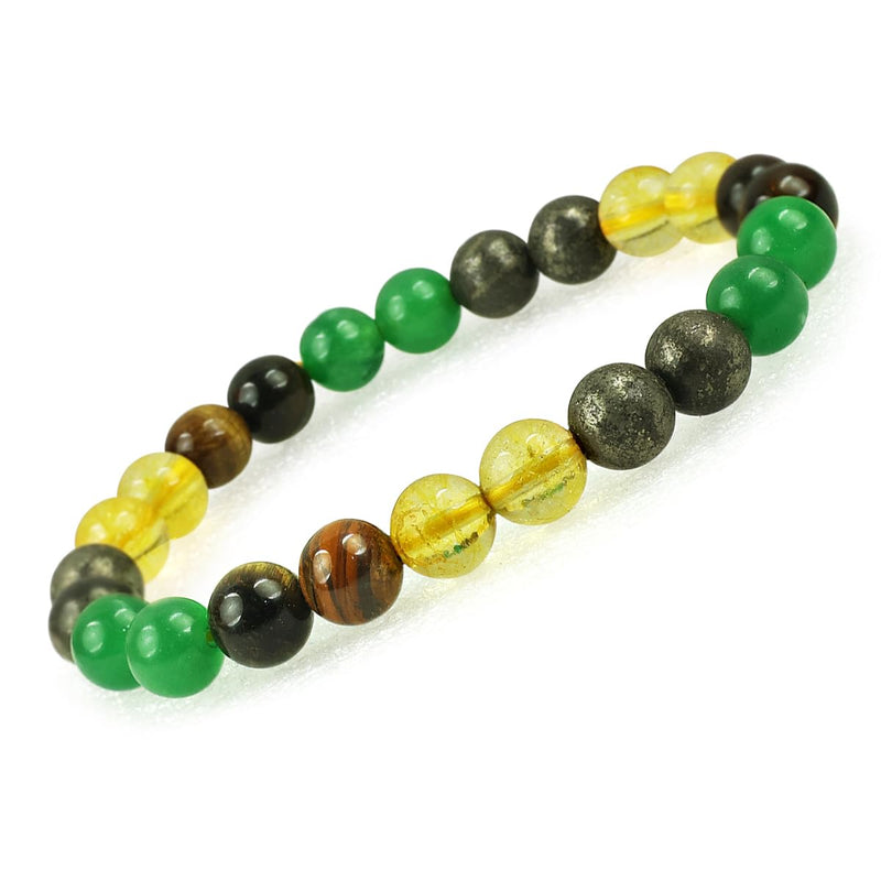 Money Magnet Wealth Bracelet | Pyrite, Tiger Eye, Citrine | 8mm Beads - BrahmatellsStore
