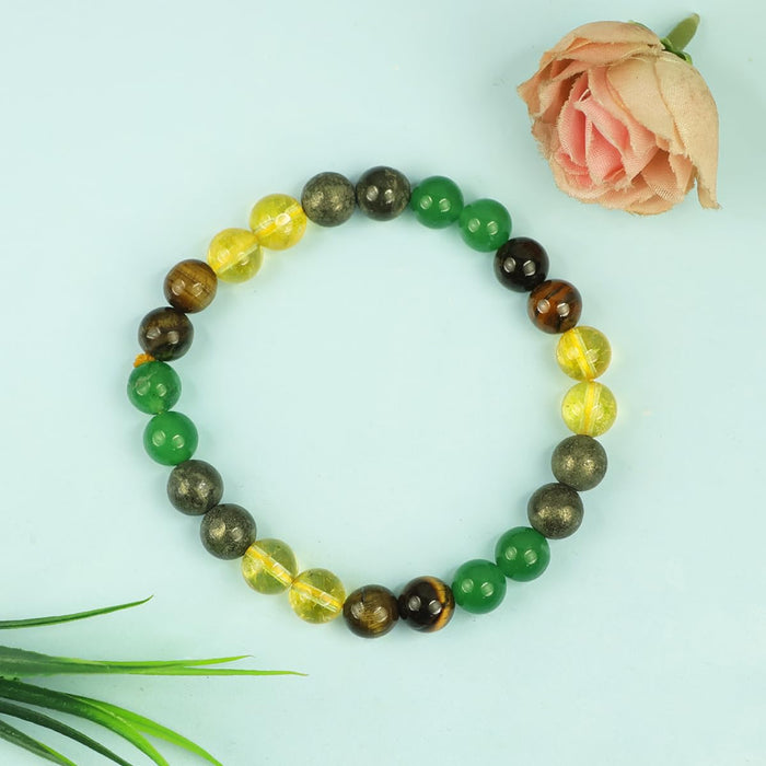 Money Magnet Wealth Bracelet | Pyrite, Tiger Eye, Citrine | 8mm Beads - BrahmatellsStore