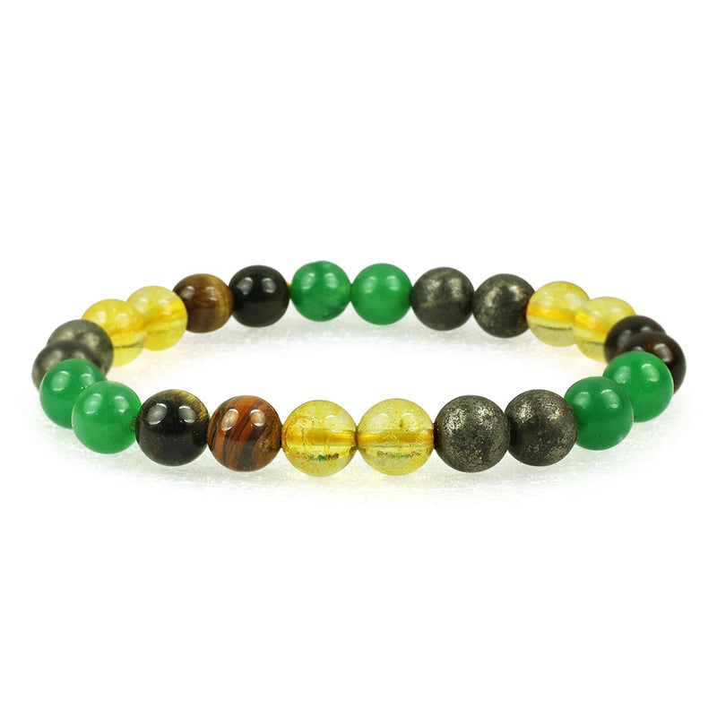Money Magnet Wealth Bracelet | Pyrite, Tiger Eye, Citrine | 8mm Beads - BrahmatellsStore