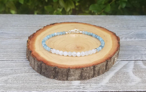 Moonstone & Aquamarine Calming Bracelet - BrahmatellsStore