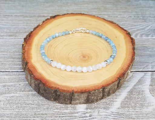 Moonstone & Aquamarine Calming Bracelet - BrahmatellsStore