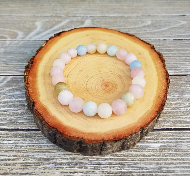 Morganite Beryl Bracelet: Boho-Chic Love & Healing Accessory - BrahmatellsStore