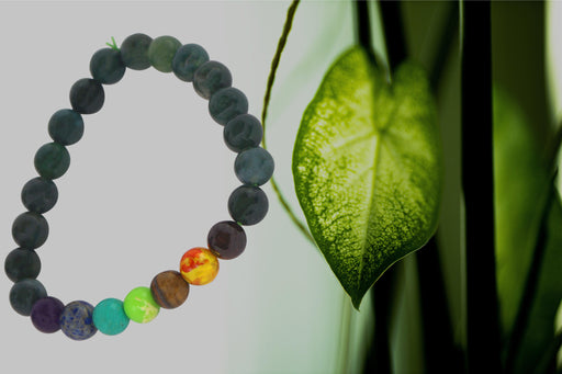 Moss Agate 7 Chakra Bracelet for Energy Harmony | Brahmatells - BrahmatellsStore