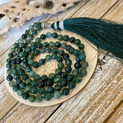 Moss Agate Japa Mala for Meditation | Brahmatells - BrahmatellsStore