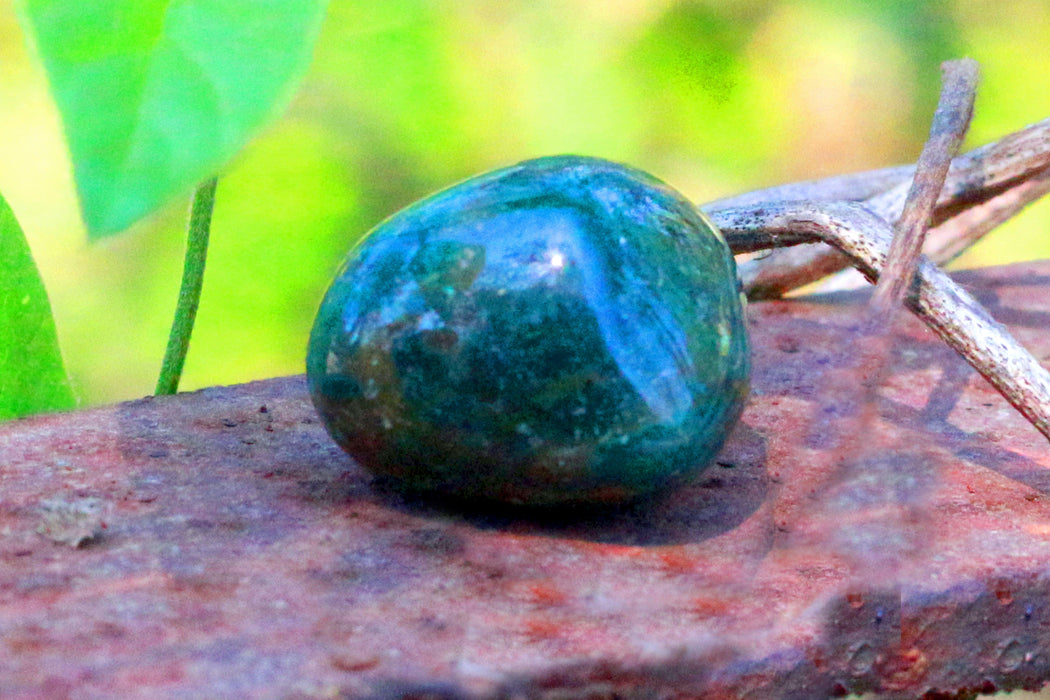 Moss Agate Tumble Stone - Nature's Harmony | Brahmatells - BrahmatellsStore