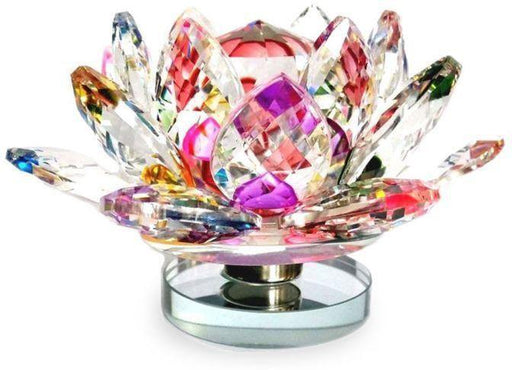 Multi-Color Crystal Lotus Flower with Rotating Base | Brahmatells - BrahmatellsStore