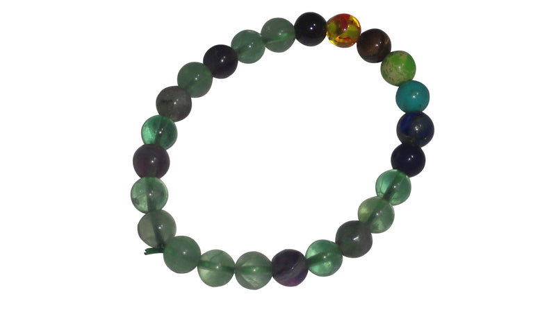 Multi fluorite Bracelet With 7 Chakra - BrahmatellsStore