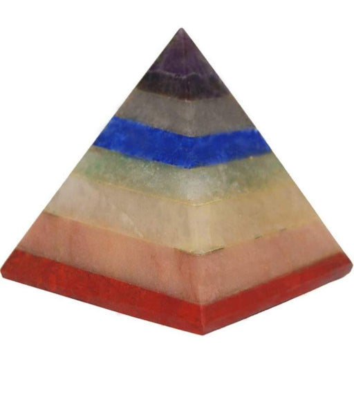 Multicolor 7 Chakra Gemstone Pyramid: Enhance Your Space | Brahmatells - BrahmatellsStore