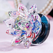 Multicolor Crystal Lotus with Rotating Stand | Brahmatells - BrahmatellsStore