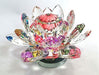 Multicolour Crystal Lotus with Rotating Stand for Positive Energy, Good Luck, Prosperity & Success . - BrahmatellsStore