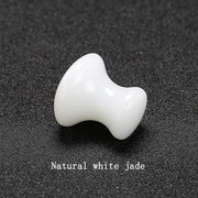 Mushroom Shaped Gua Sha Trio: Rose Quartz, White Jade & Black Agate | Brahmatells - BrahmatellsStore