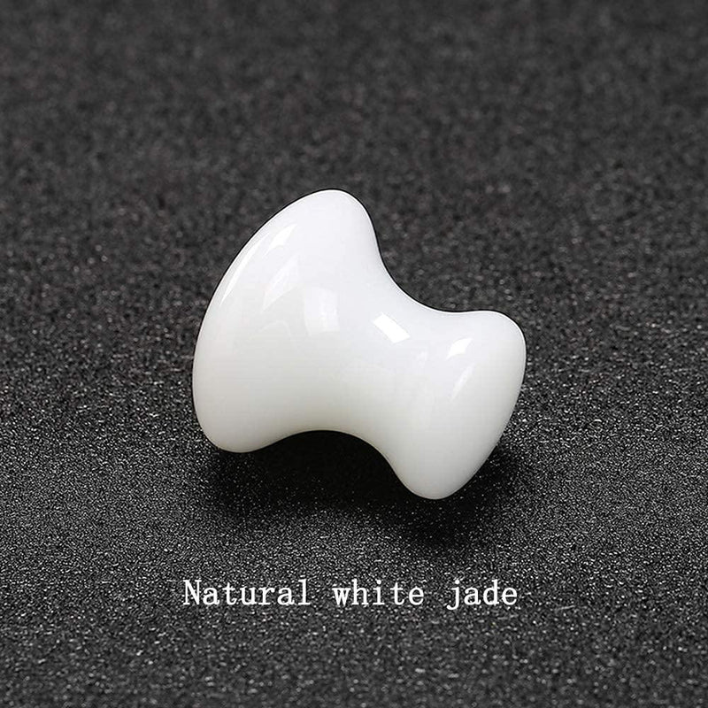 Mushroom Shaped Gua Sha Trio: Rose Quartz, White Jade & Black Agate | Brahmatells - BrahmatellsStore