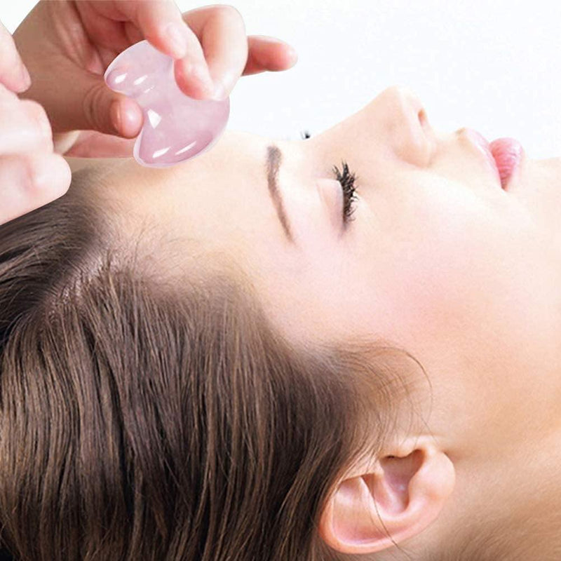 Mushroom Shaped Gua Sha Trio: Rose Quartz, White Jade & Black Agate | Brahmatells - BrahmatellsStore