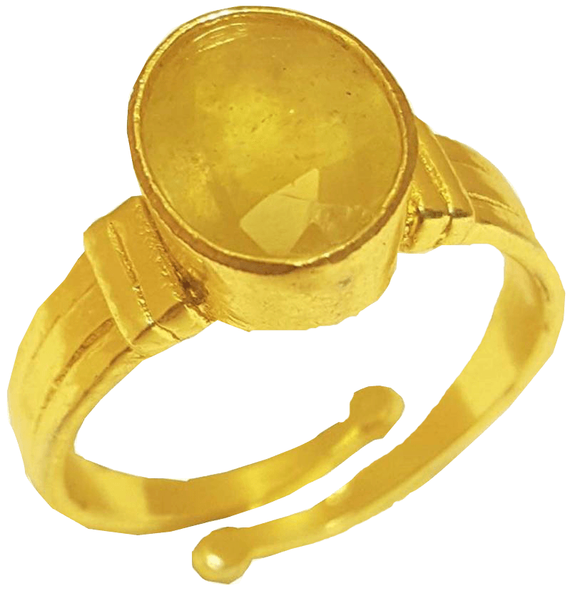 Mustard-Golden Yellow Sapphire Ring - Jupiter's Elegance | Brahmatells - BrahmatellsStore